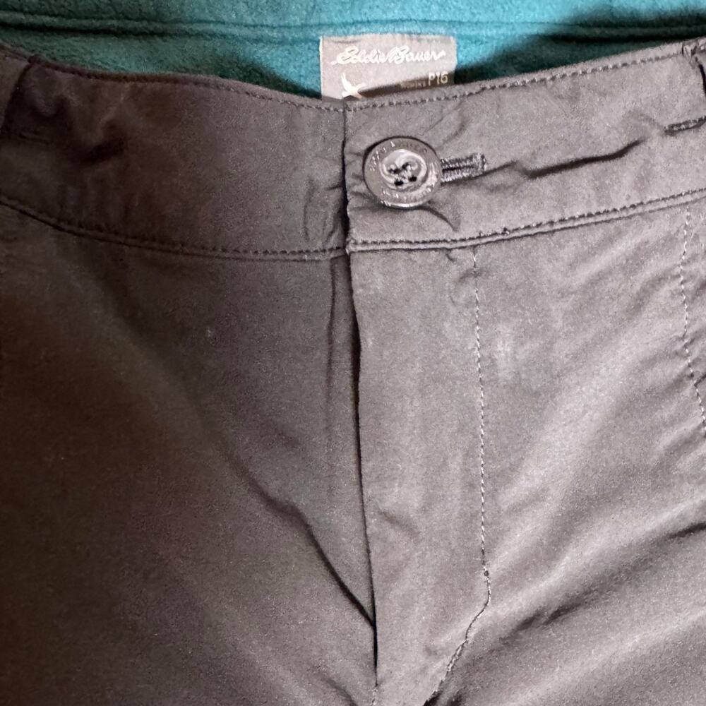 Eddie Bauer Cargo Fleece Lined Pants Hiking Outdoor Utility Zip Pocket P16 - Picture 5 of 11